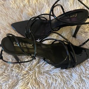 NWOT, Cape Robbin, Pointy Strap On Heel Sandal, Women’s, Black, 10M,